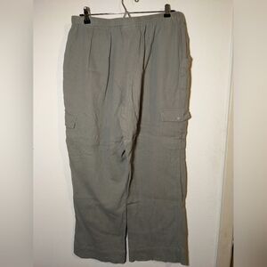 Soft Surroundings gauze cotton wide leg cargo pants